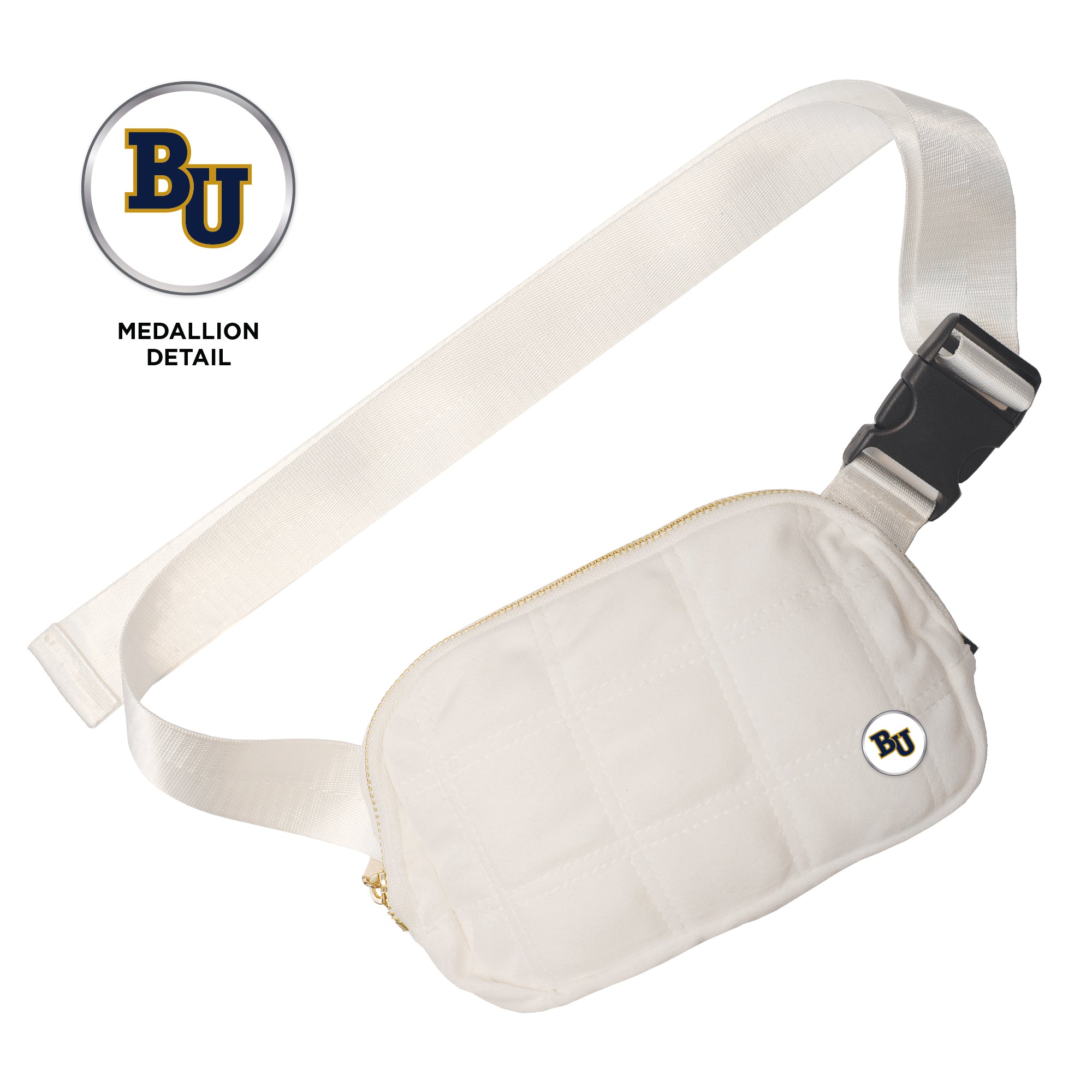 Quilted Belt Bag | White