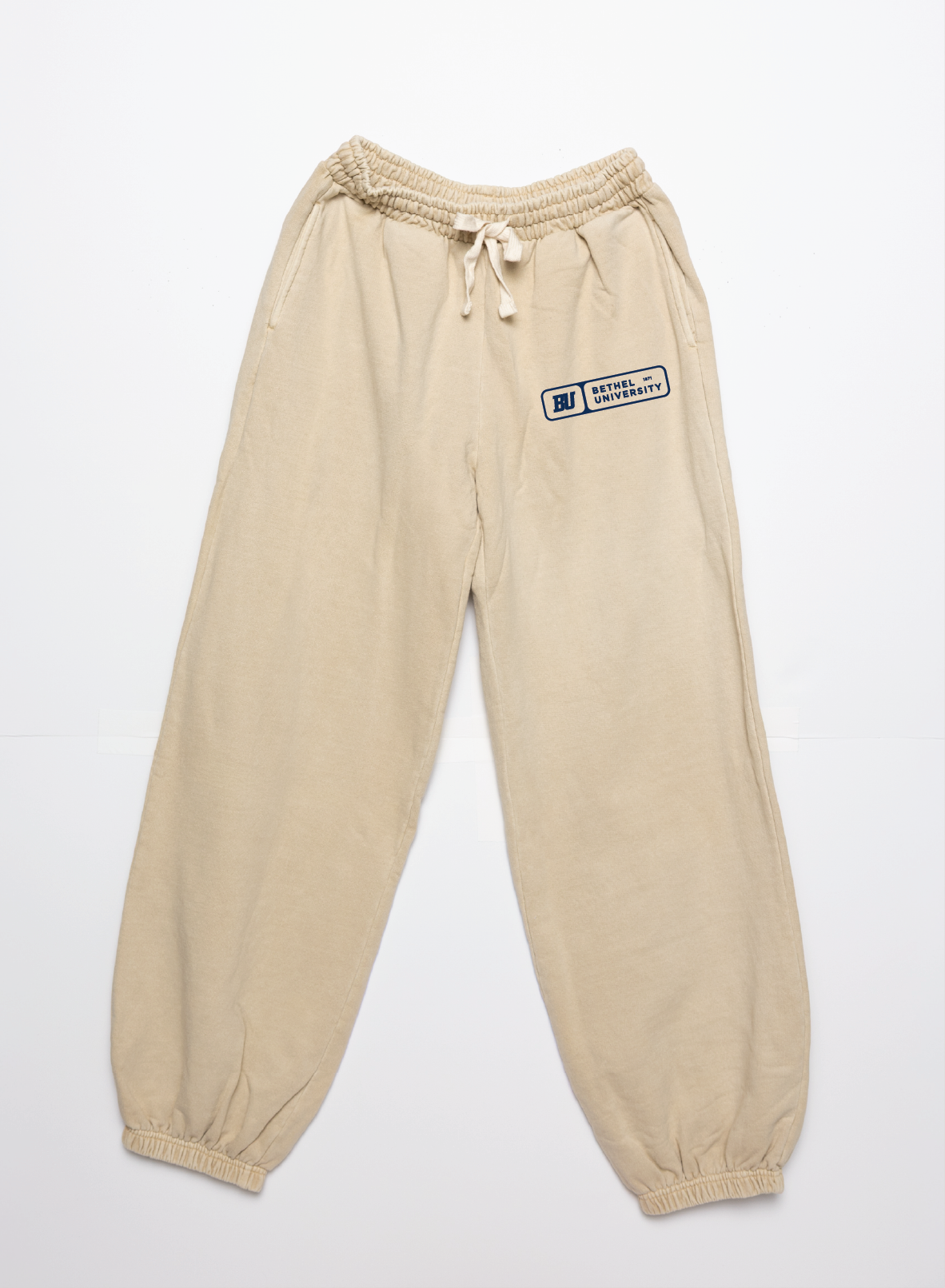 Acid Wash French Terry Tapered Lounger Pant | Chalk