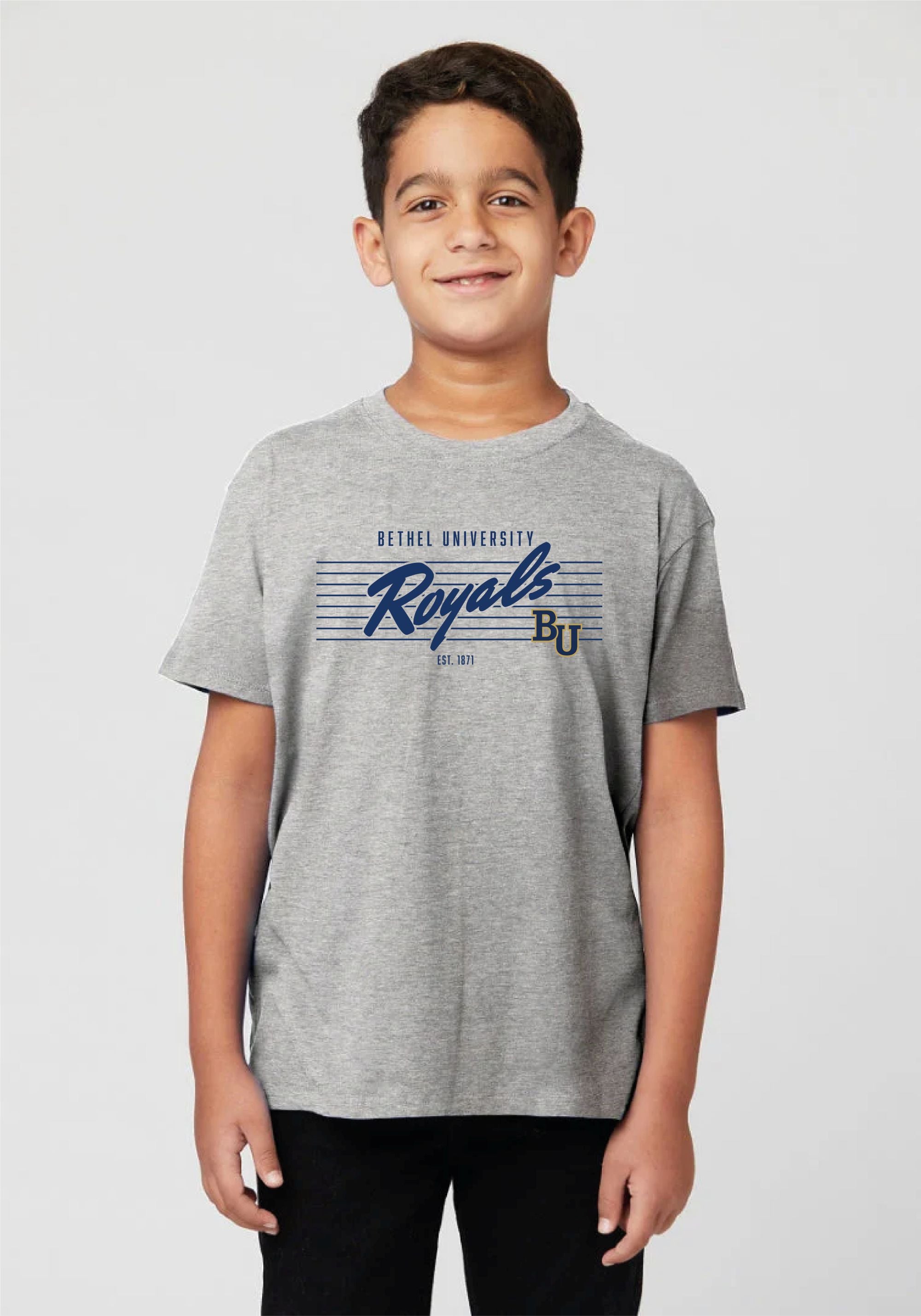 Youth Pinstripe Tee | Carbon Grey