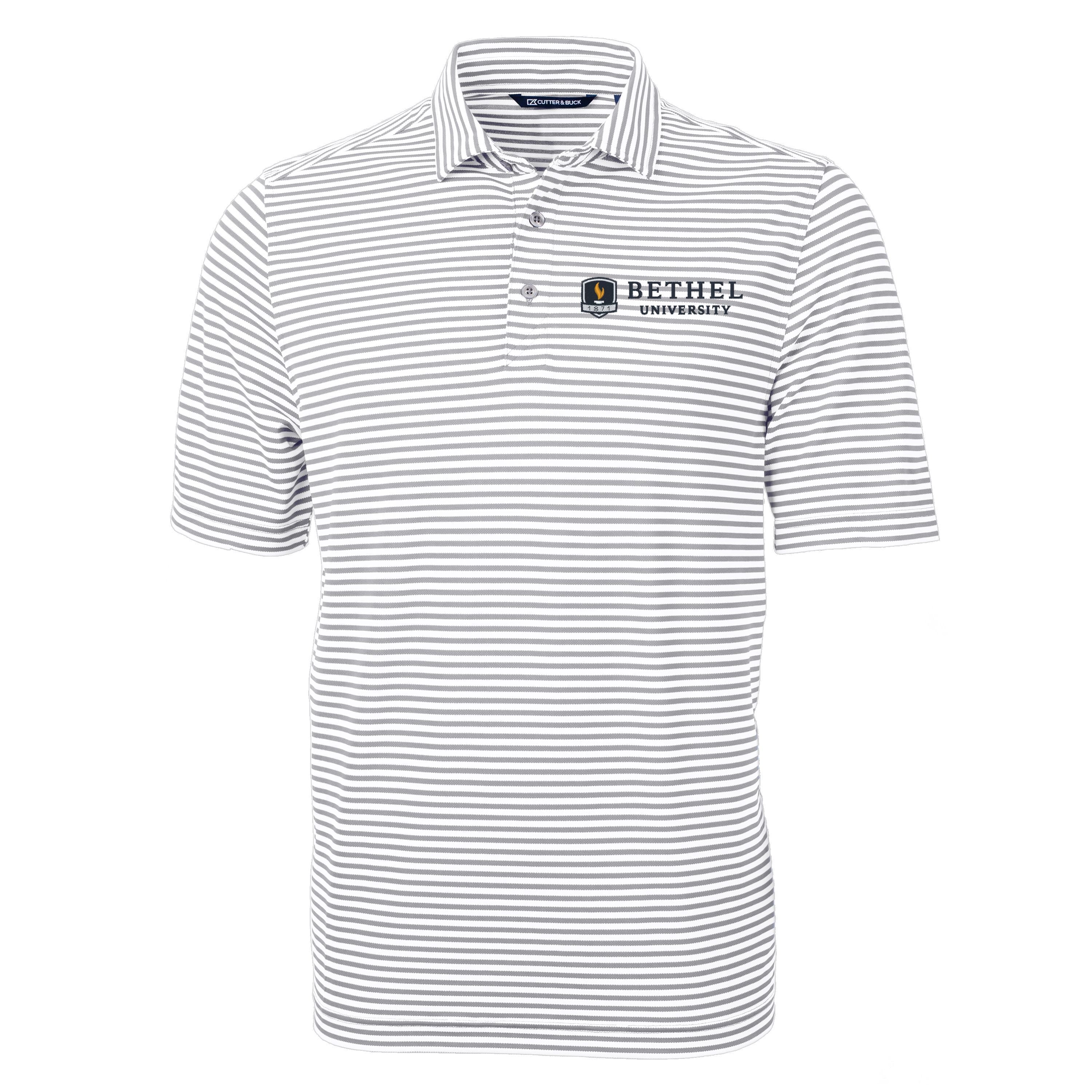 Virtue Eco Pique Stripe Recycled Mens Polo | Polished