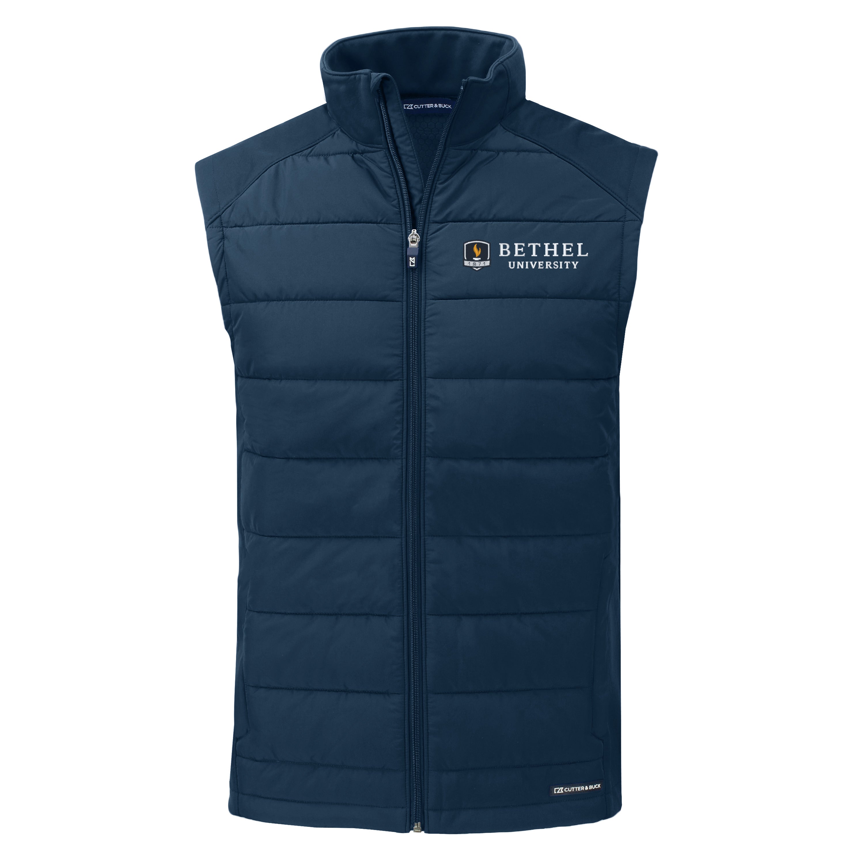 Evoke Hybrid Eco Softshell Recycled Mens Full Zip Vest | Navy