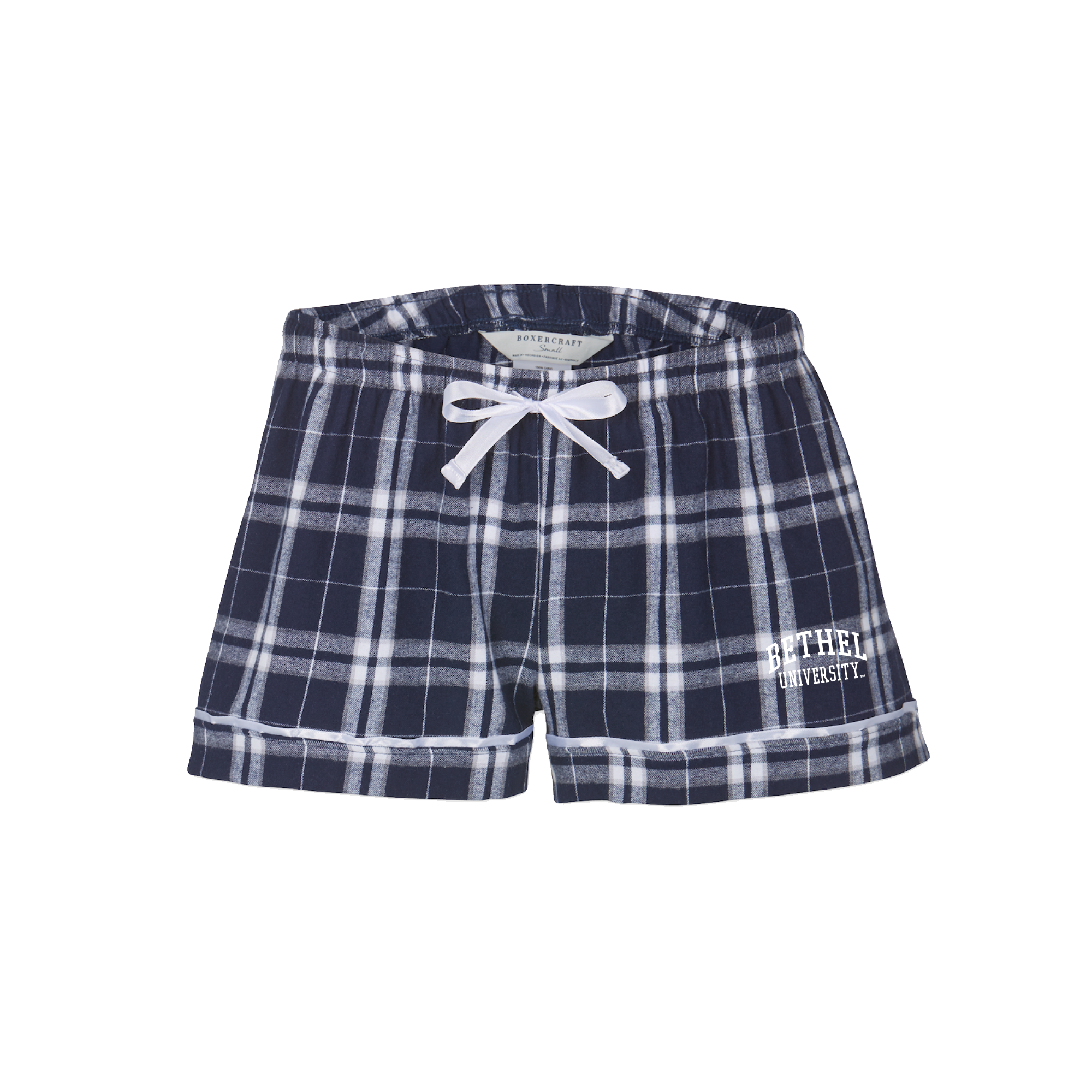 Boxercraft Ladies Flannel Short | Navy/Silver Plaid