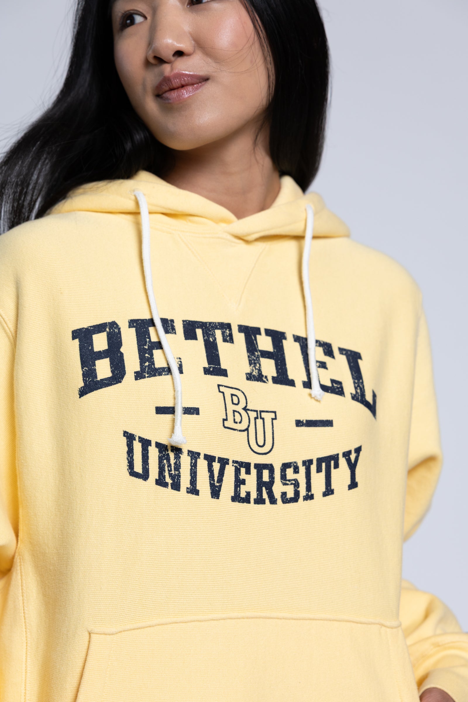 Champion BU Ladies Hoodie | Yellow with Navy