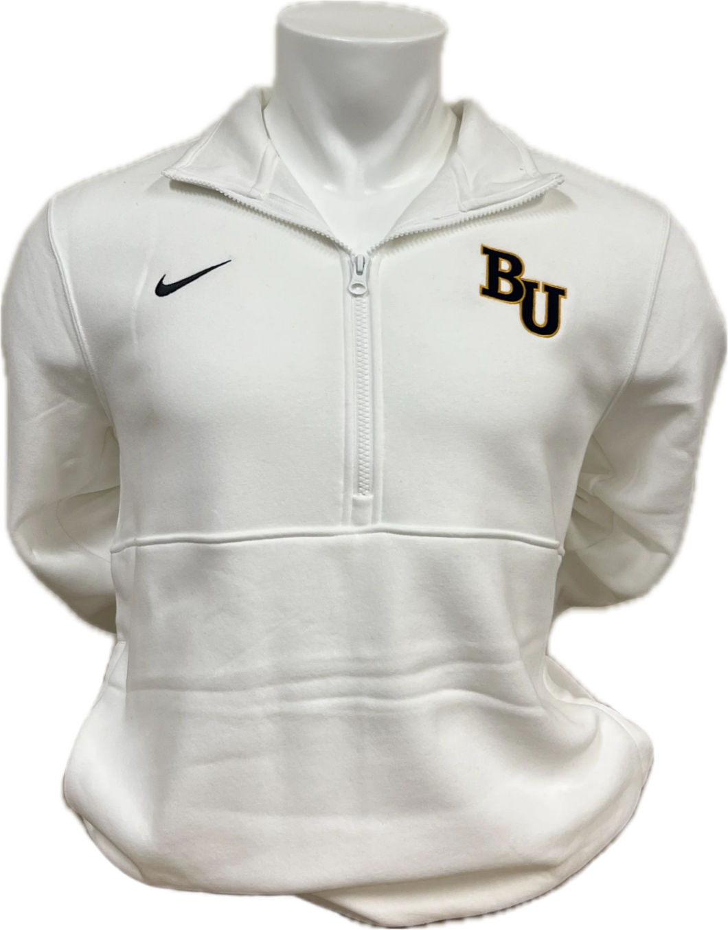 NIKE Club Fleece Half Zip Pullover, White (F24)