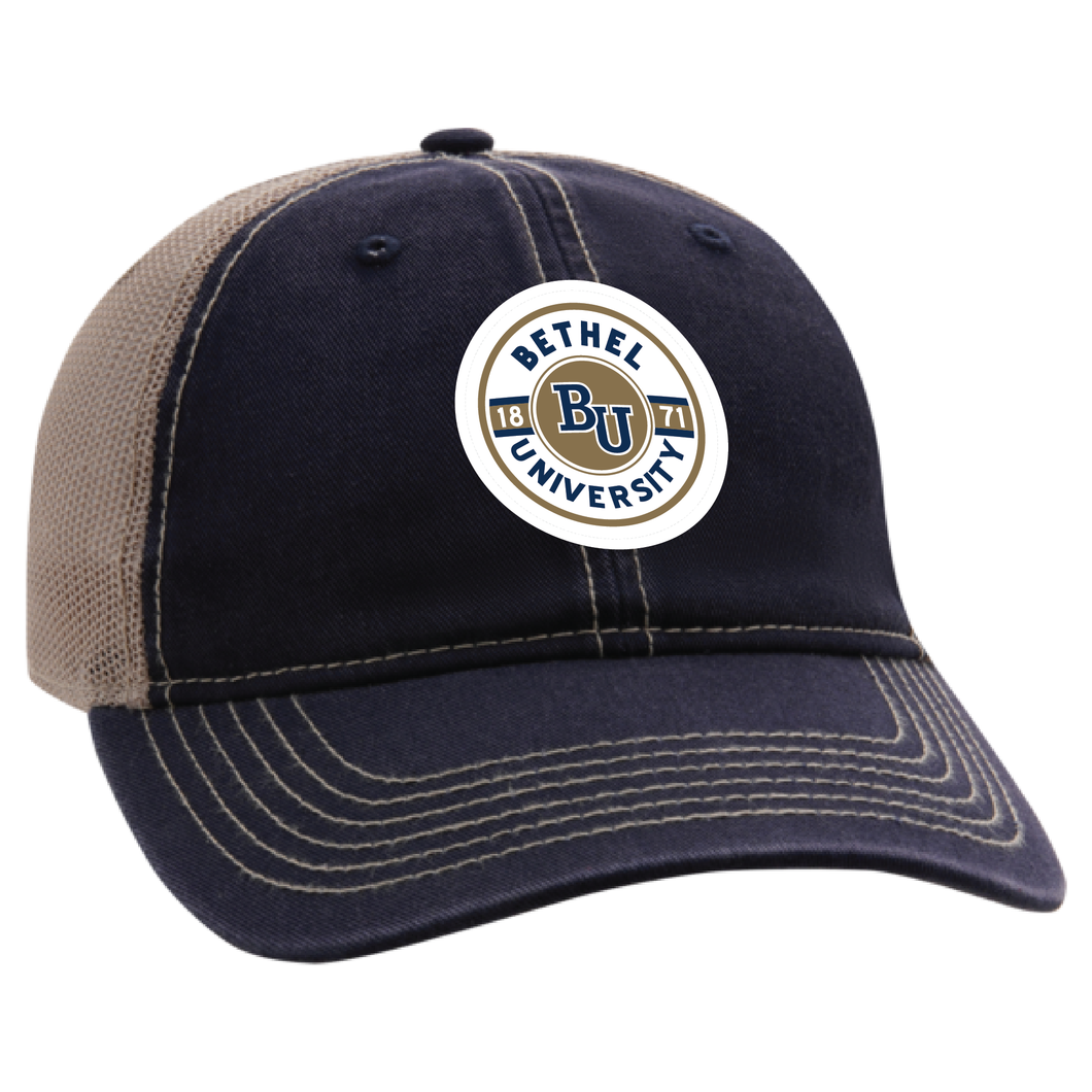 The Wharf Classic Unstructured Tea Stain Snap Back Cap, Navy