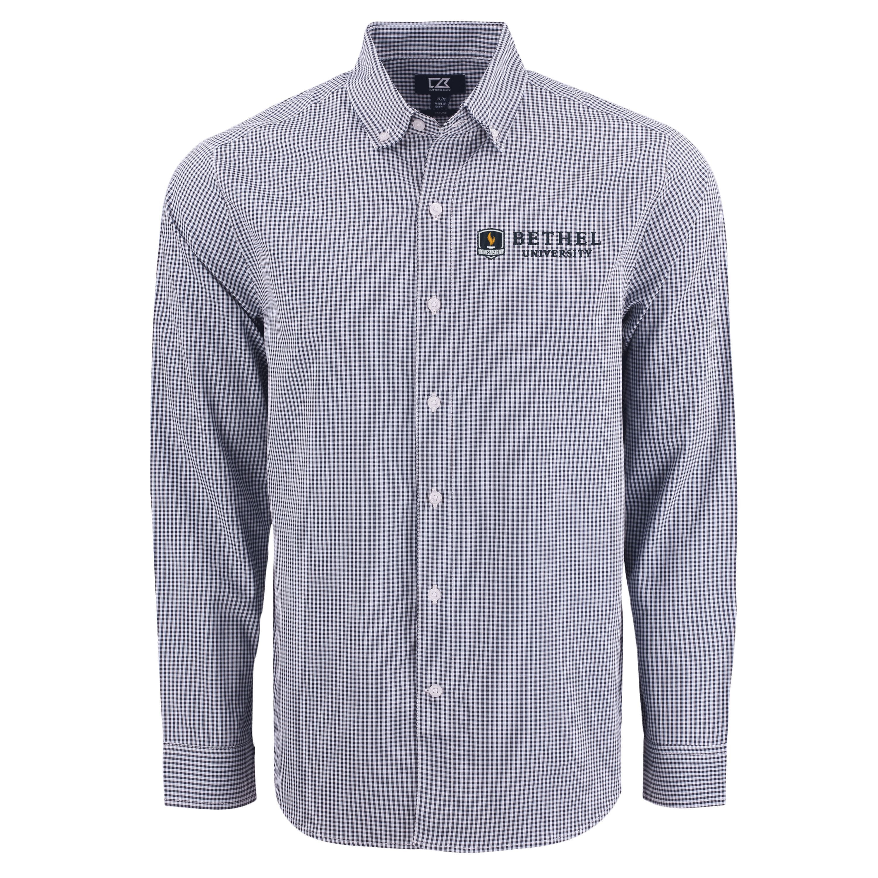 Skyline Eco Gingham Big &amp; Tall Long Sleeve Dress Shirt | Navy/White