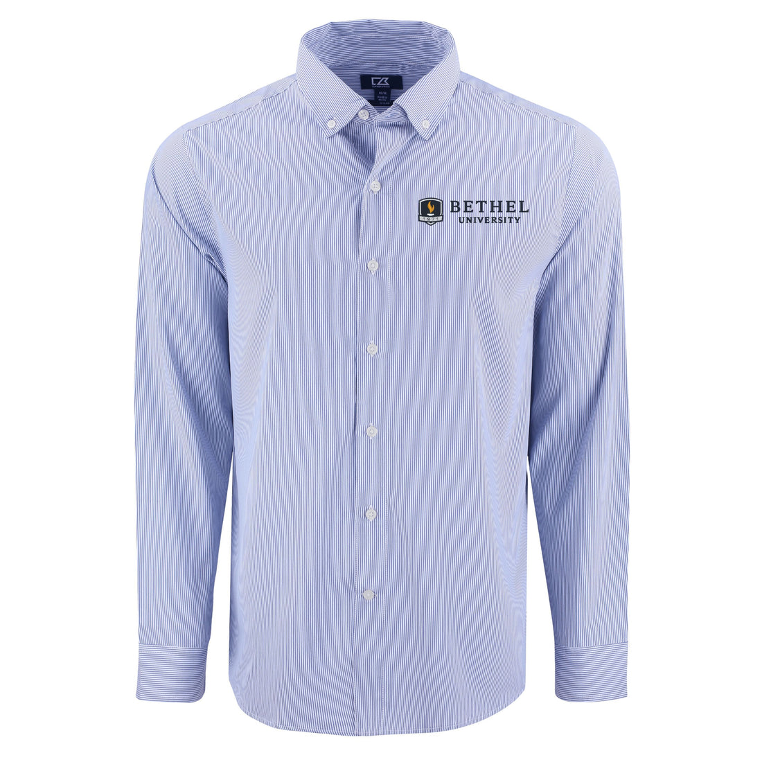 Skyline Eco Pinstripe Big &amp; Tall Long Sleeve Dress Shirt | Blue/White