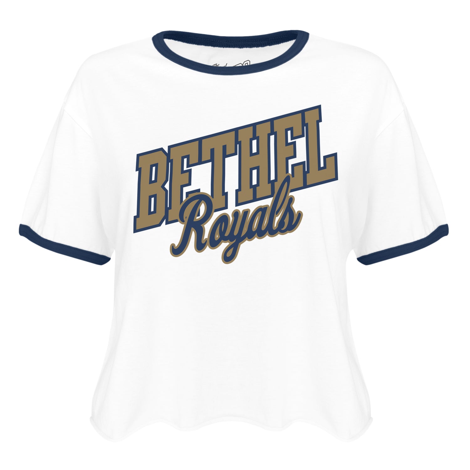 Ladies Cutoff Ringer Tee | White