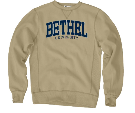 Blue 84 Soft Crewneck Sweatshirt, Khaki with Distressed Navy