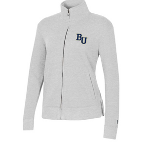 UA Ladies Full Zip Fleece, Light Heather Gray