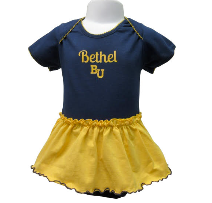 Third Street BU Navy/Gold Infant Onesie Dress