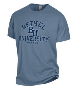 Comfort Wash Bethel SS Tee, Lt Blue with Navy