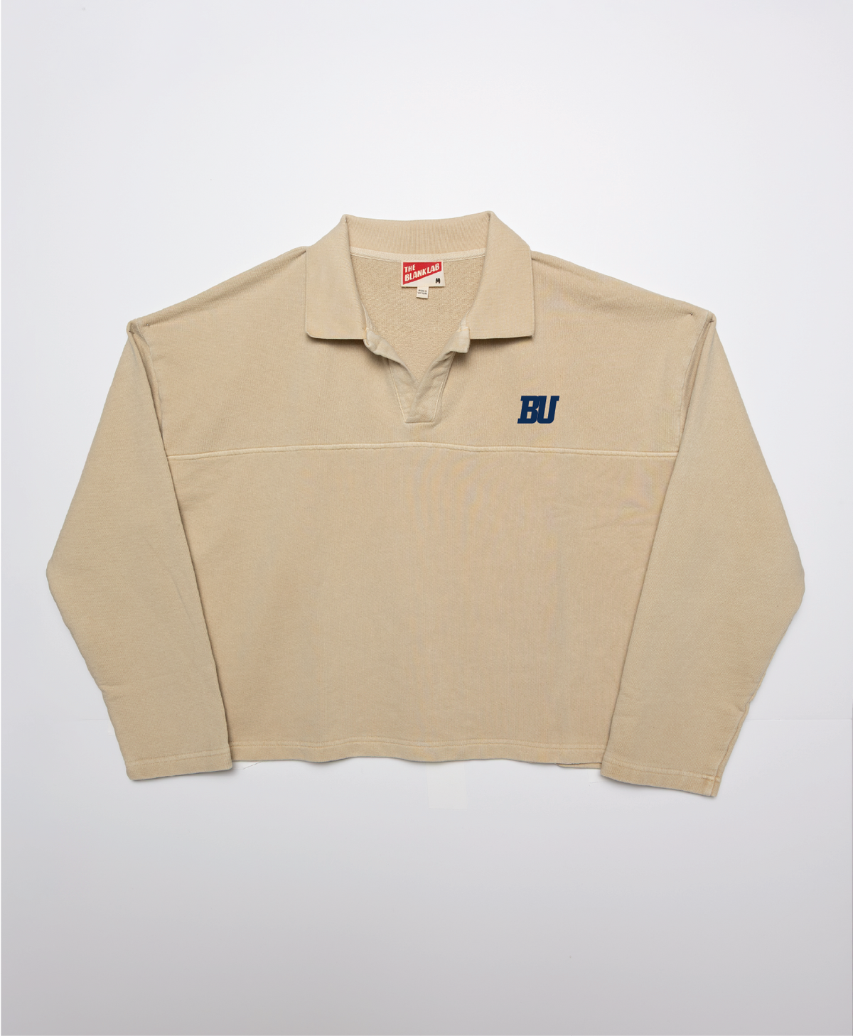 Acid Wash French Terry Casual Rugby Crew | Chalk