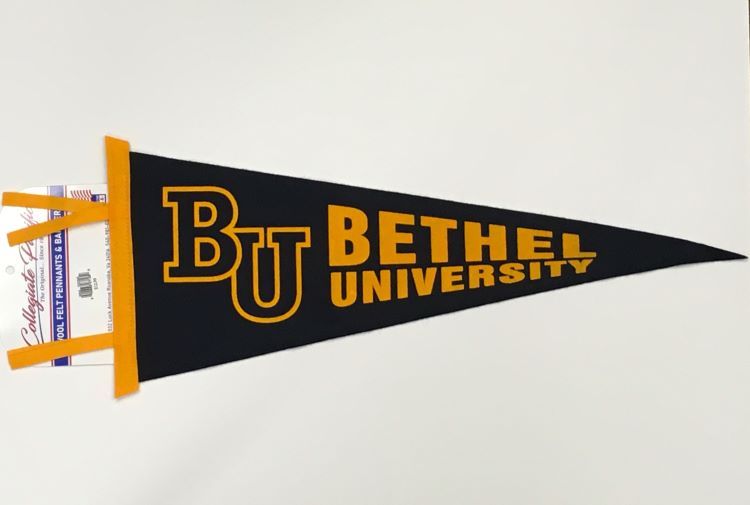 PENNANT NVY W GLD 9X24