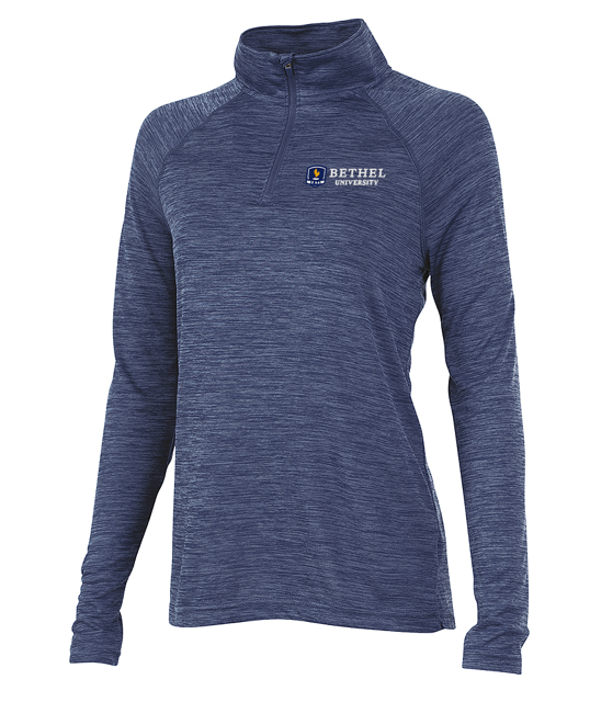 Ladies Space Dye Performance Pullover | Navy