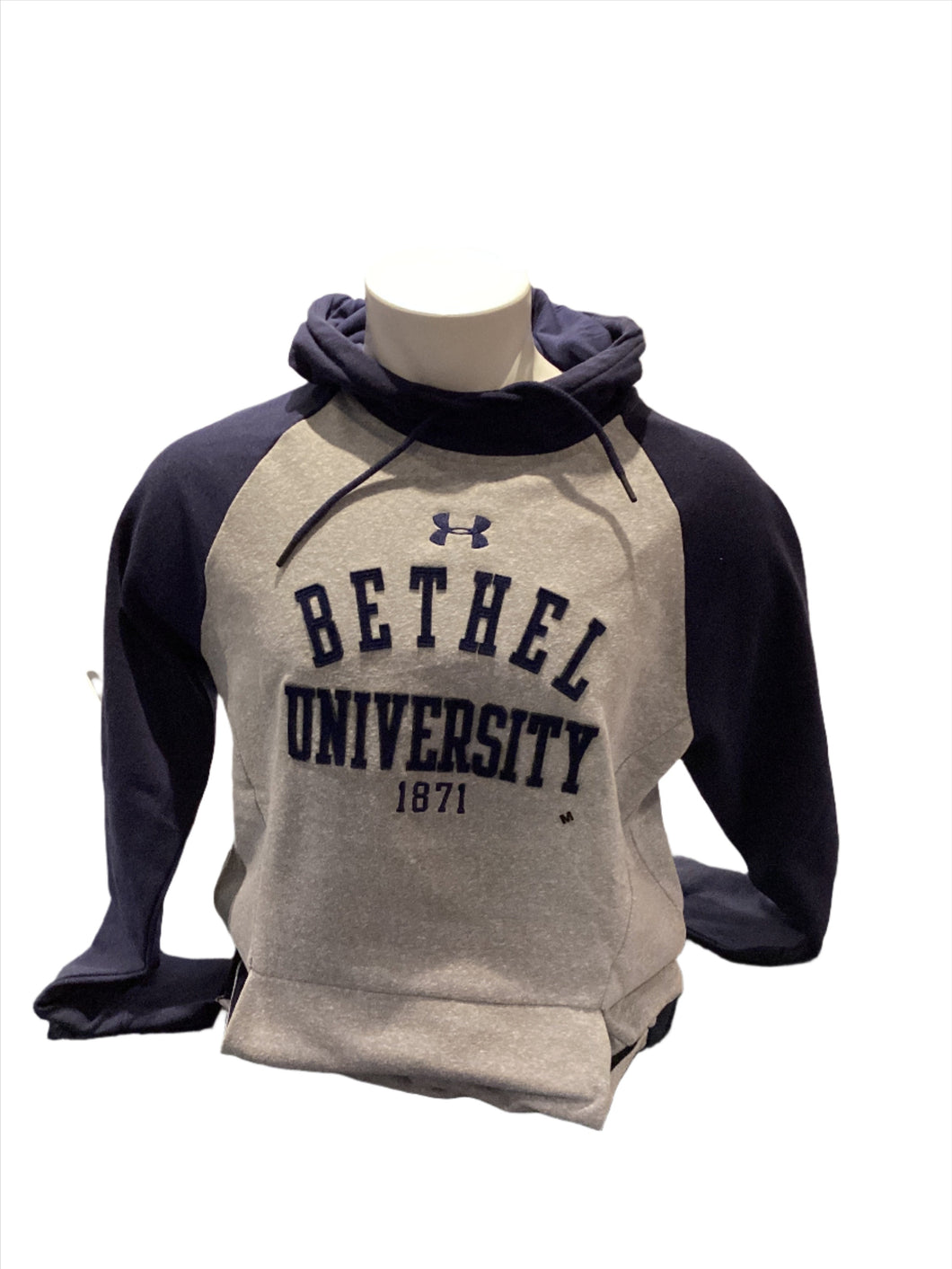 UA Hoodie with Felt, Gray and Navy Sleeves