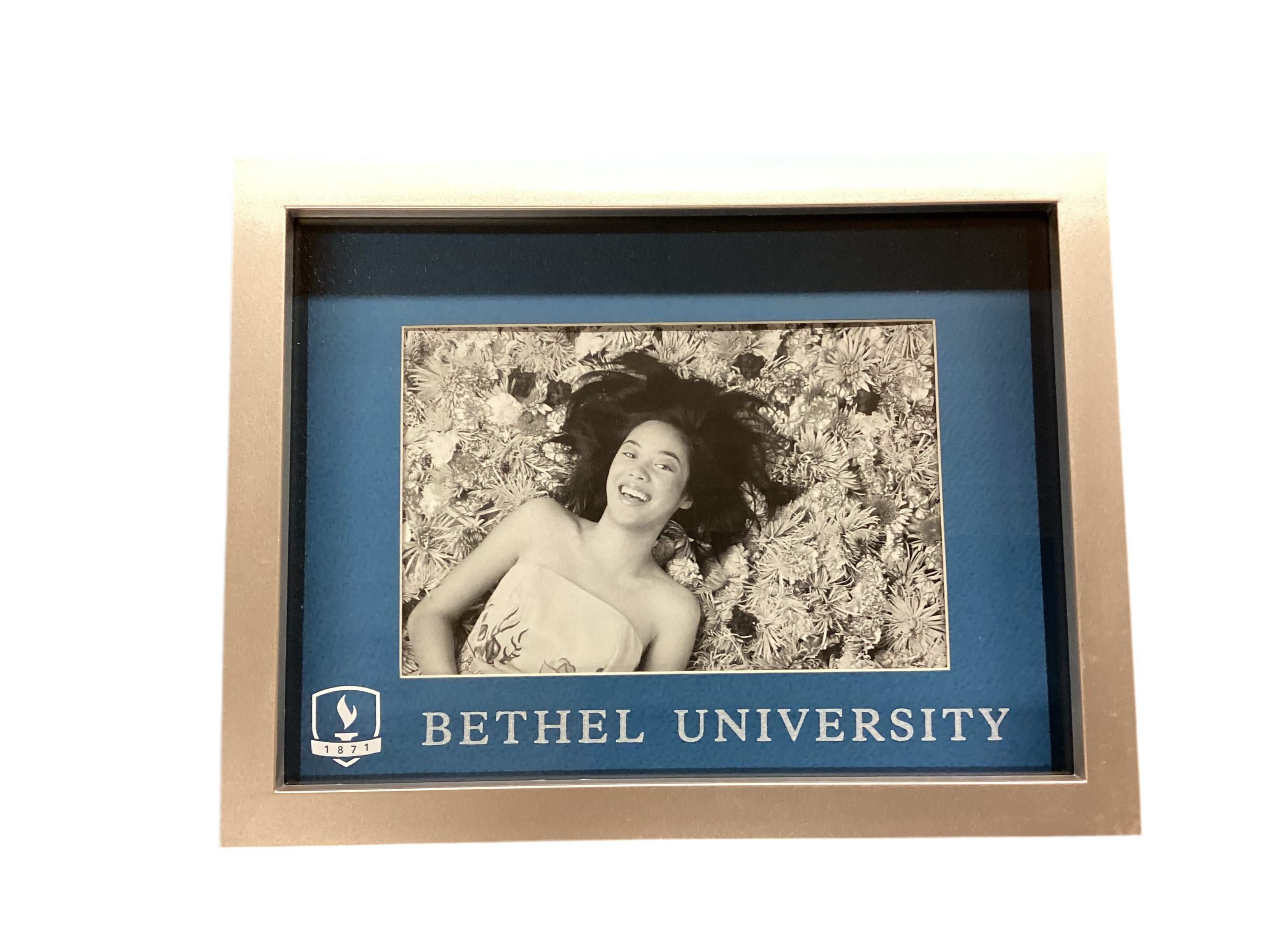 FRAME 4X6 SLVR&amp;BLU W WHT