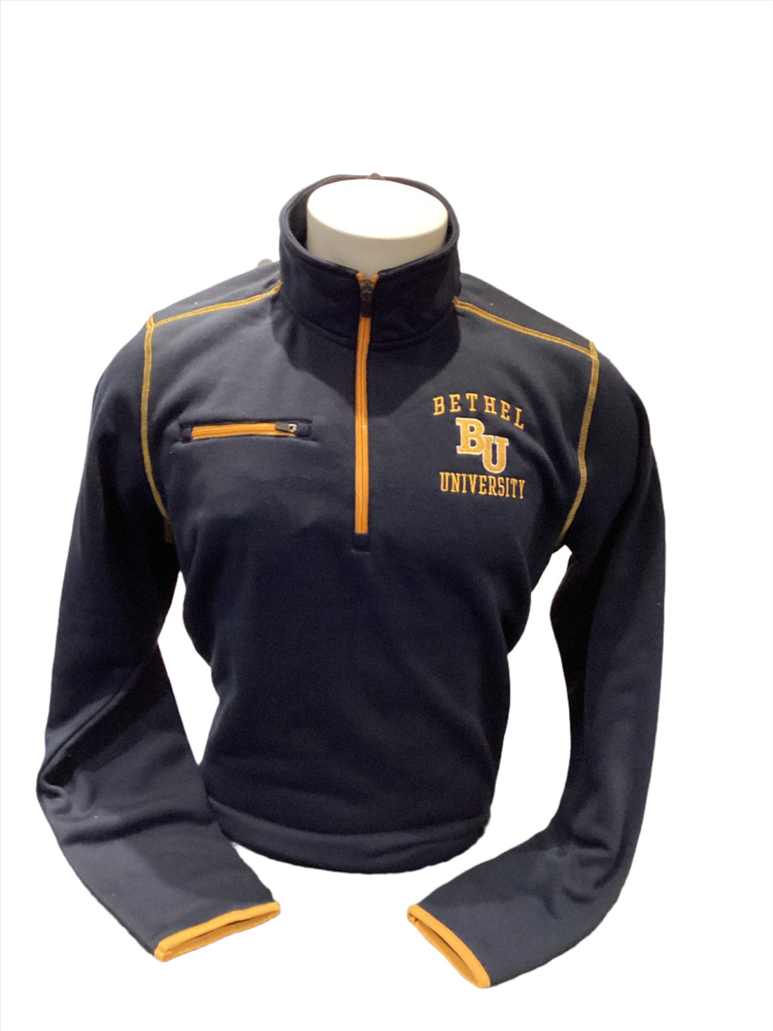 Gear 1/4 gold zip Gold stitch | Navy