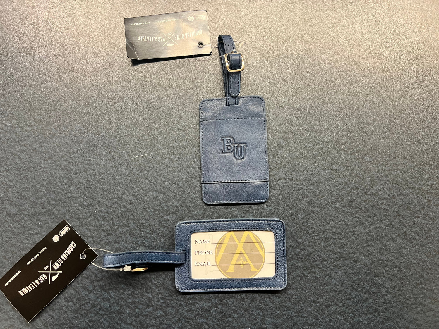 LUGGAGE TAG LEATHER NVY