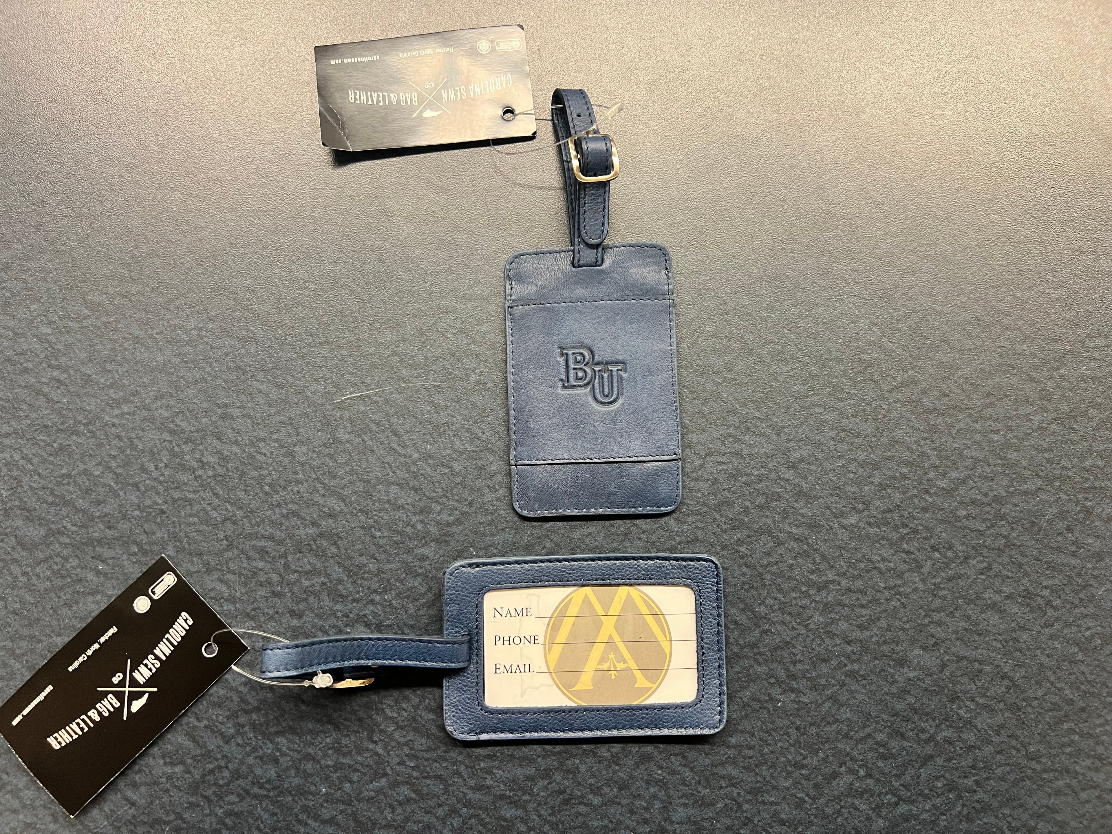 LUGGAGE TAG LEATHER NVY
