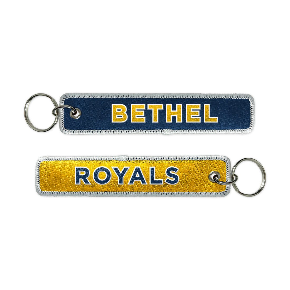 Embroidered Key Tag |Navy/Athletic Gold