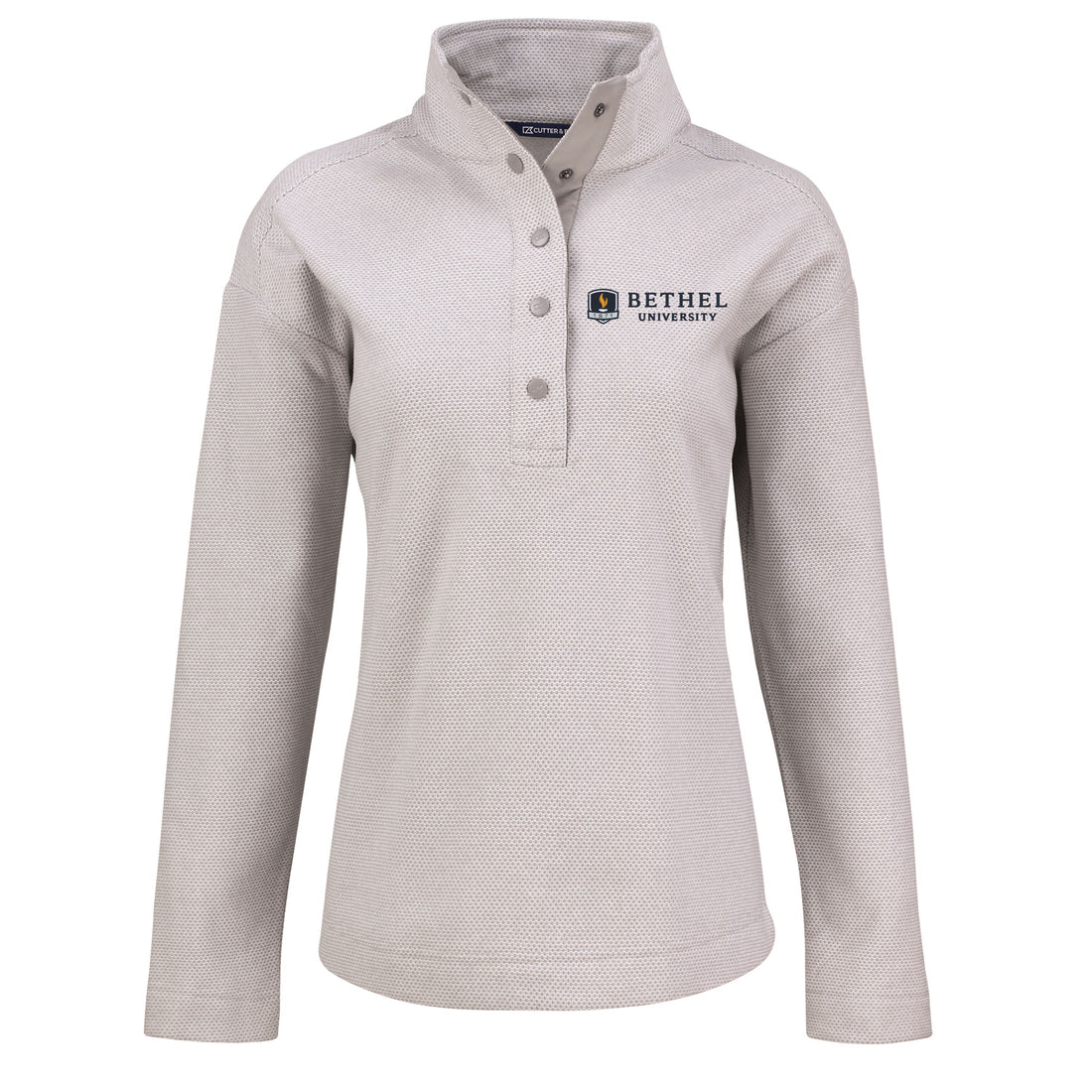 Hunts Point Eco Textured Fleece Recycled Womens Snap Pullover | Polished