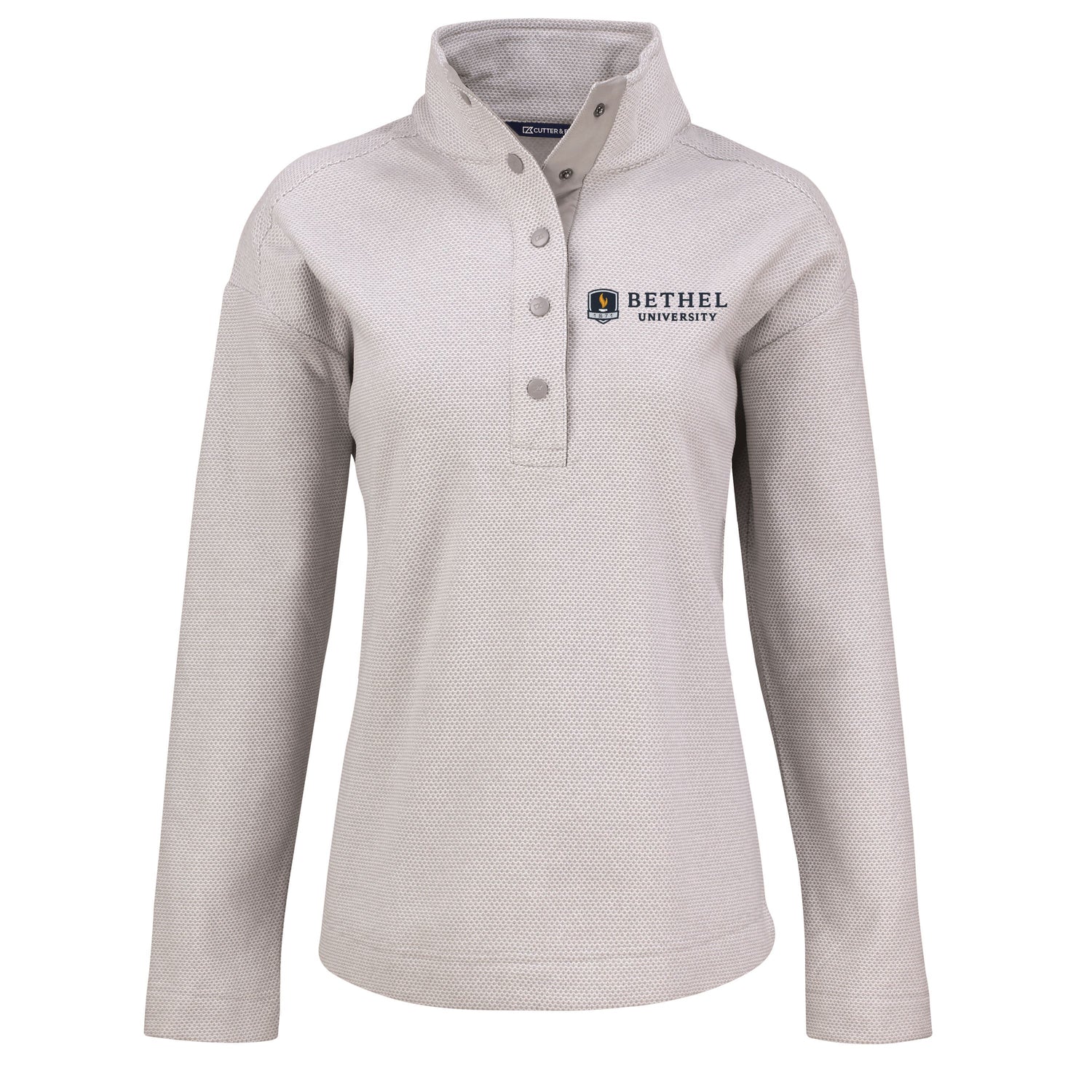 Hunts Point Eco Textured Fleece Recycled Womens Snap Pullover | Polished
