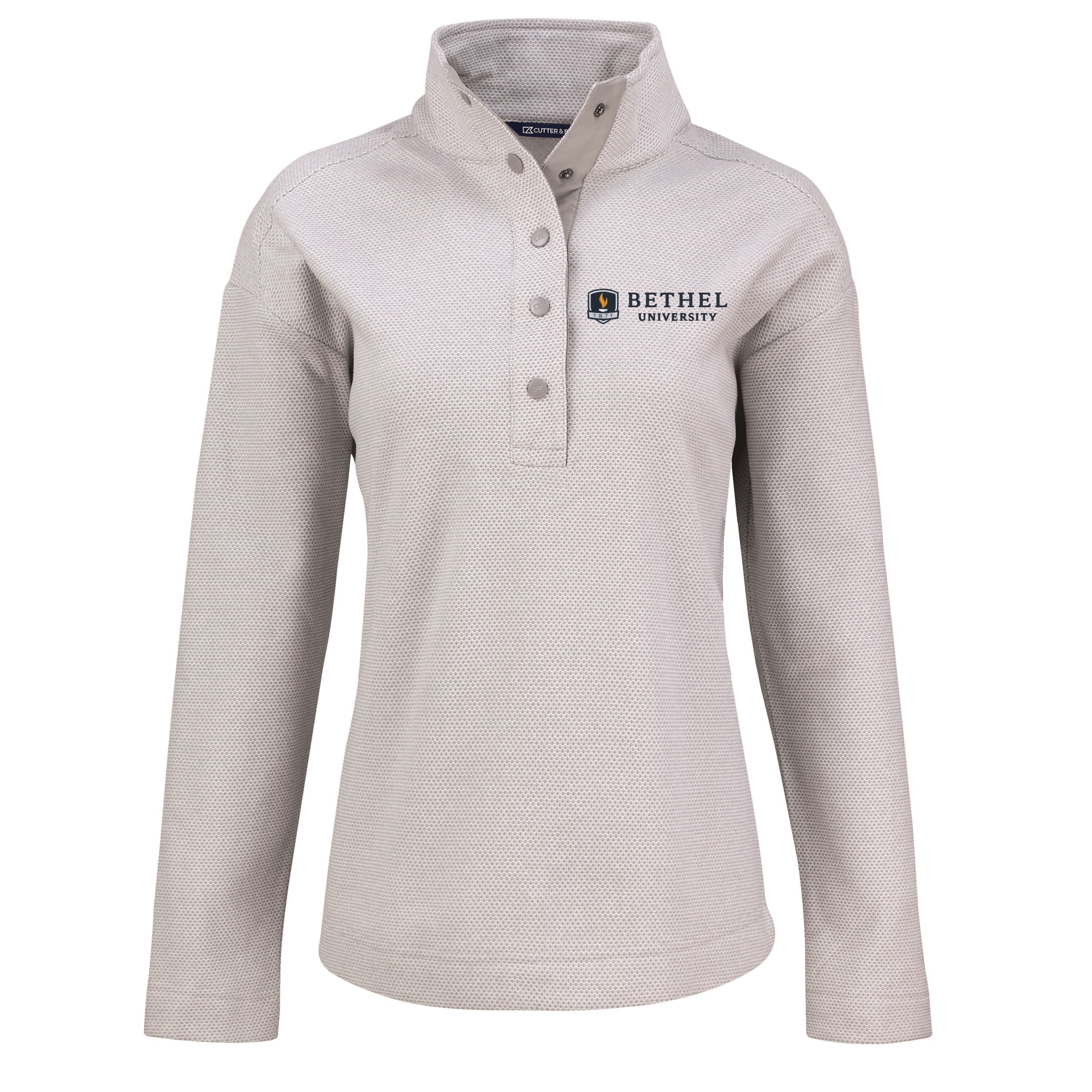 Hunts Point Eco Textured Fleece Recycled Womens Snap Pullover | Polished
