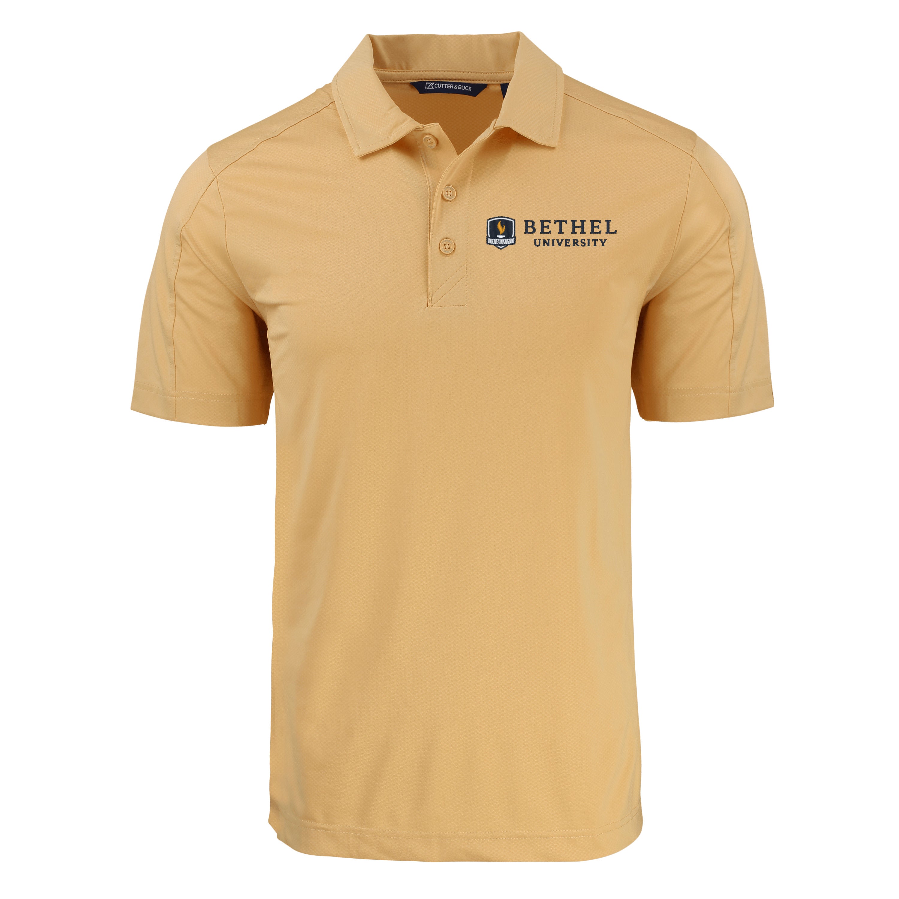 Prospect Eco Textured Stretch Recycled Mens Short Sleeve Polo | Desert