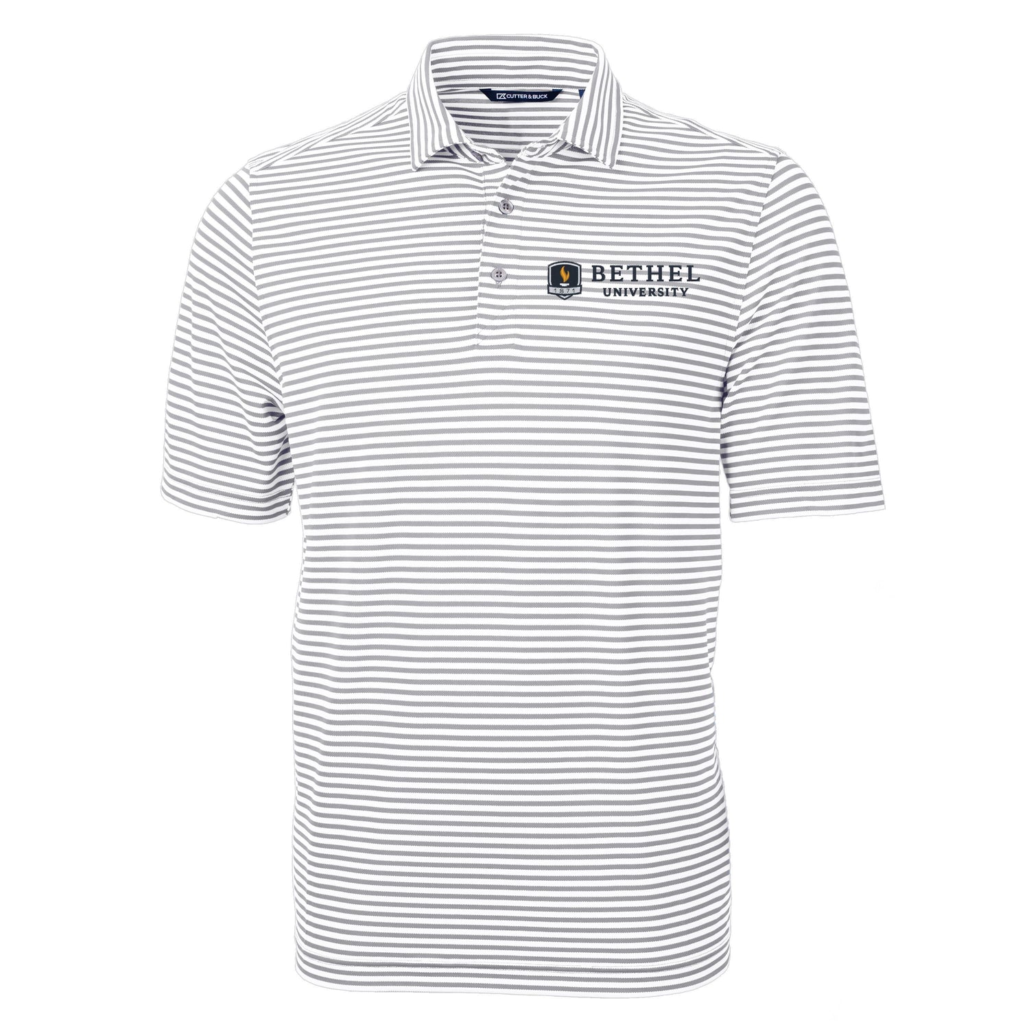 Virtue Eco Pique Stripe Recycled Mens Polo | Polished