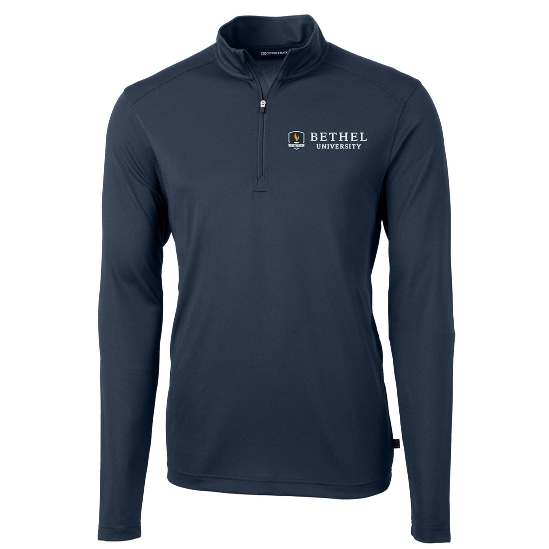 Virtue Eco Pique Recycled Quarter Zip Mens Pullover | Navy