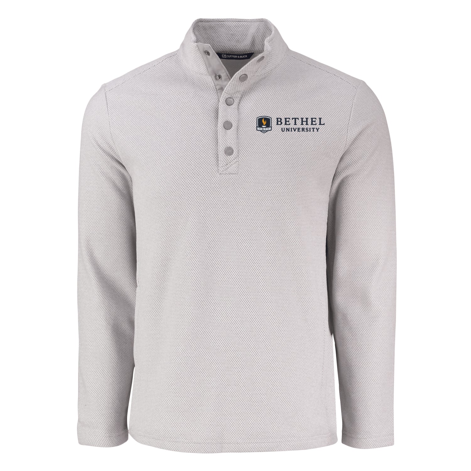 Hunts Point Eco Textured Fleece Recycled Mens Snap Pullover | Polished