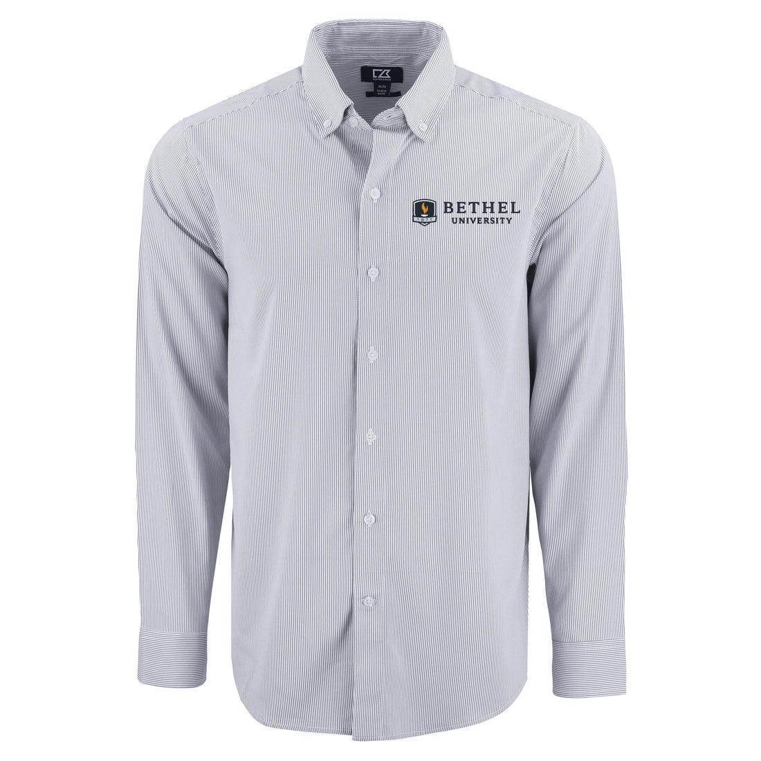 Skyline Eco Pinstripe Mens Long Sleeve Dress Shirt | Pale Blue/White