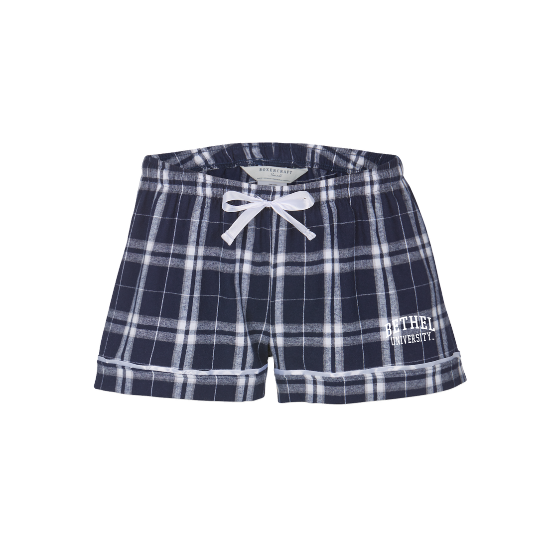 Boxercraft Ladies Flannel Short | Navy/Silver Plaid
