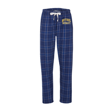 Boxercraft Unisex Haley Flannel Pant, Navy/Gold Plaid