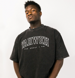 Yahweh Heavyweight Vintage Tee, Washout Black