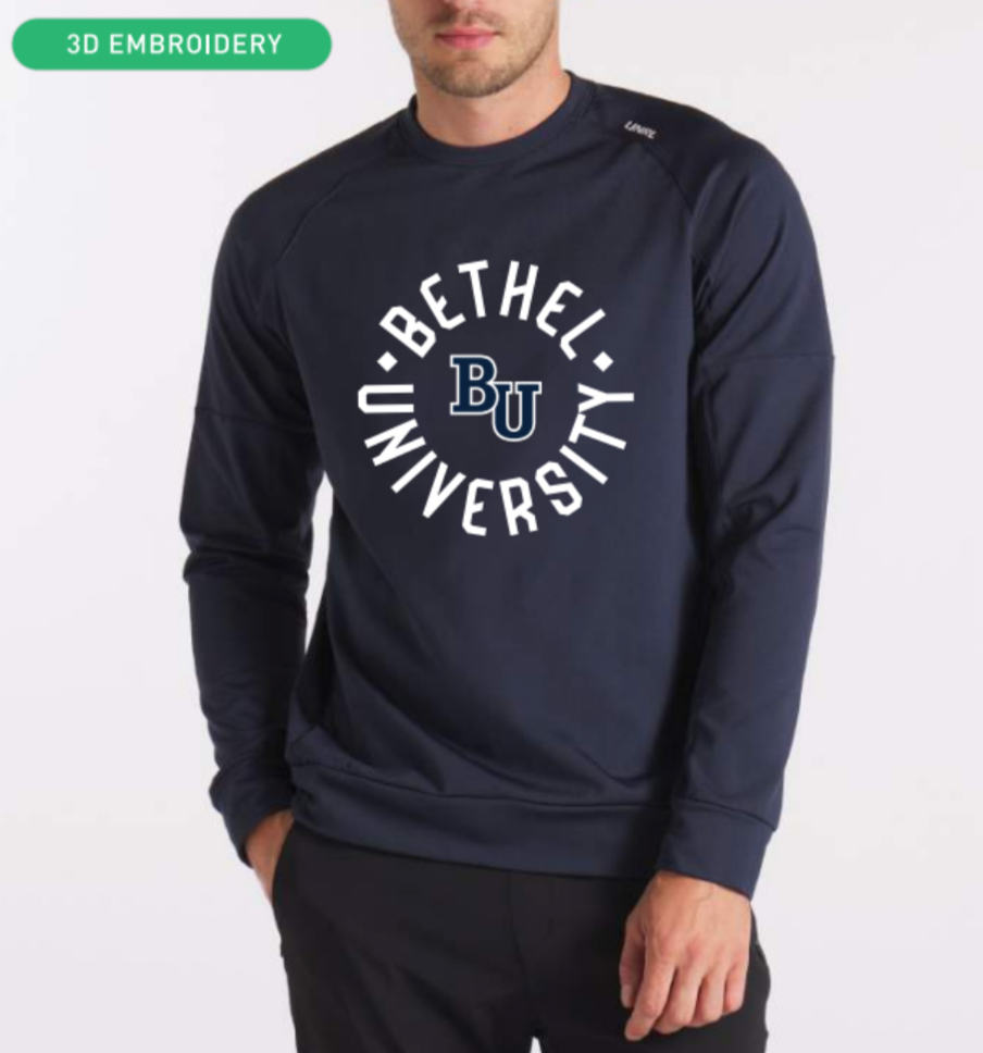 BU Bethel University logo CrossOver Crewneck | Navy