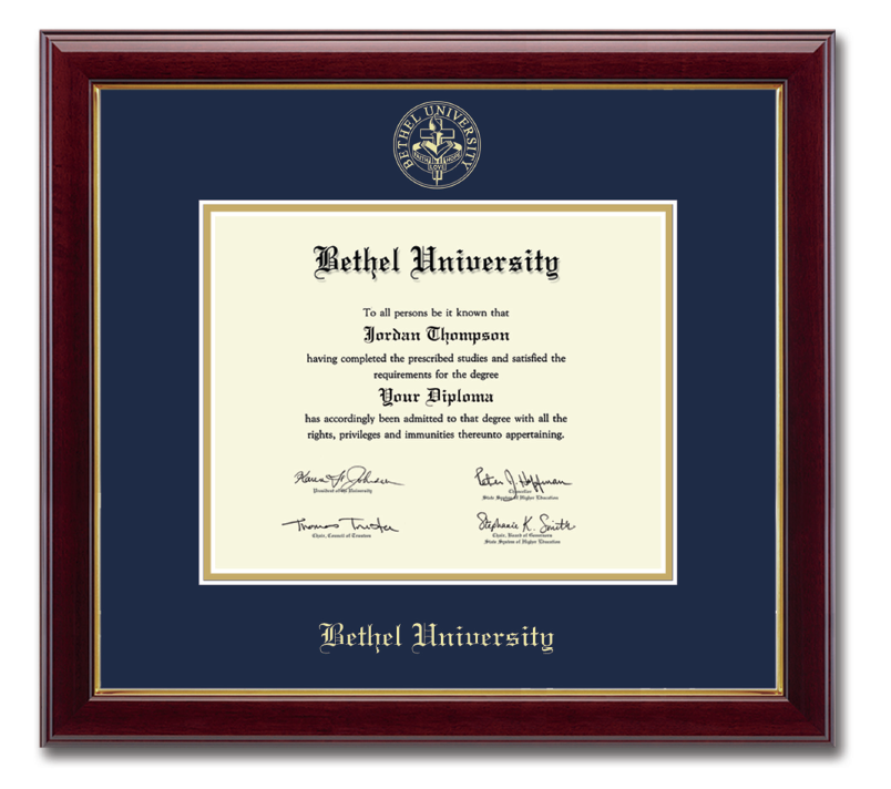 Gold Embossed Diploma Frame in Gallery | Navy