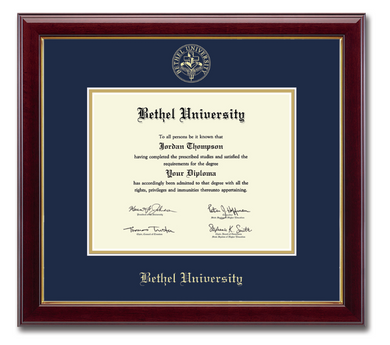 Gold Embossed Diploma Frame in Gallery, Navy