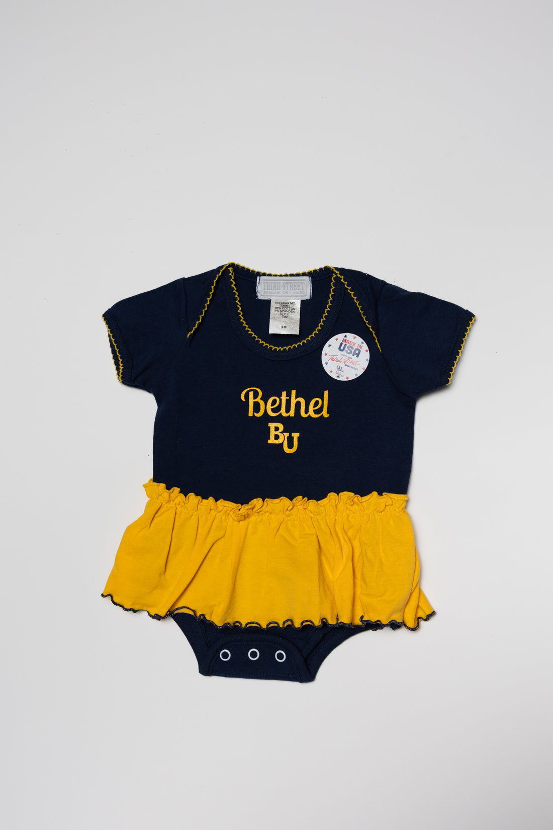 Third Street BU Navy/Gold Infant Onesie Dress