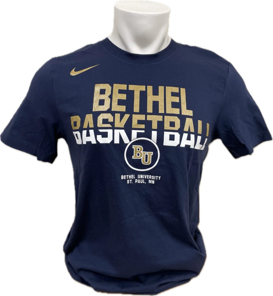 NIKE Core Cotton Short Sleeve Basketball Tee, Navy (F24)