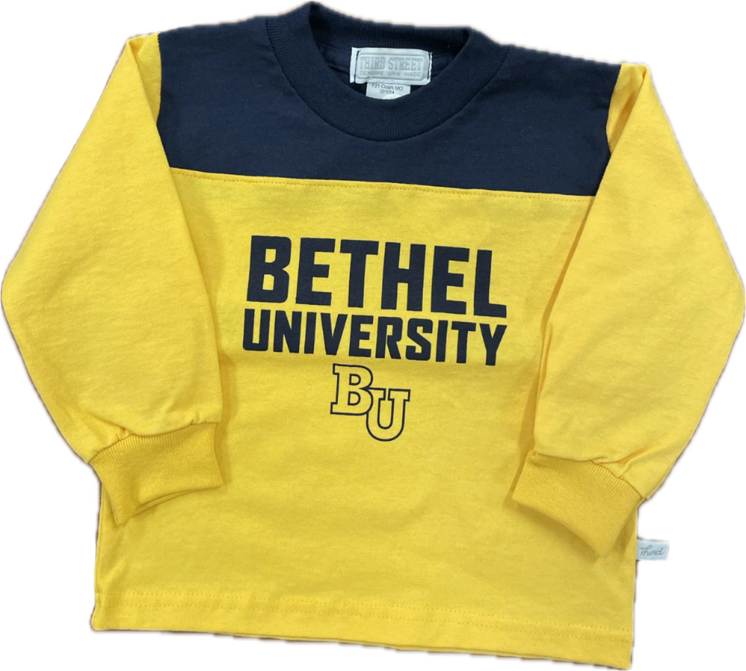 Third Street BU L/S T Shirt Youth, Navy/Gold