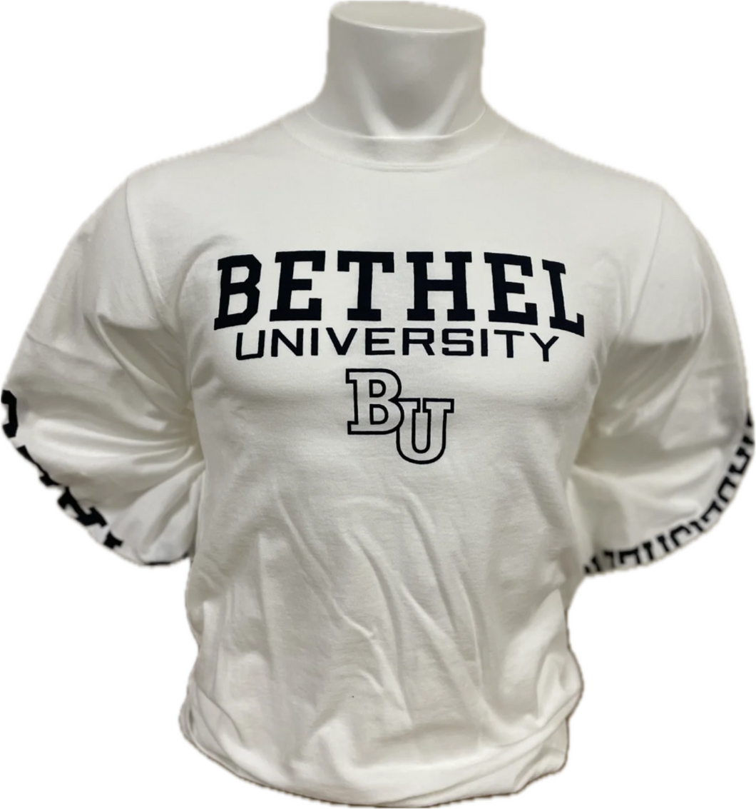 Champion Bethel University BU White L/S Tee, White